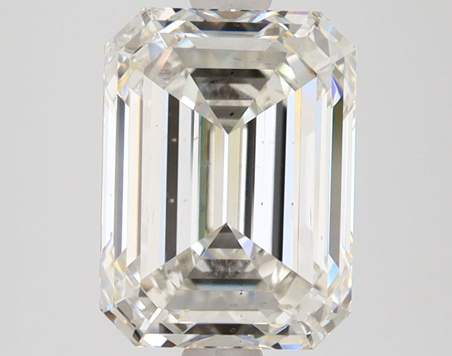 3.01 Carat Emerald Lab Diamond with  Cut Diamond in 14KT  view 1
