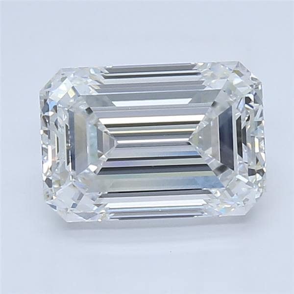 3.59 Carat Emerald Lab Diamond with  Cut Diamond in 14KT  view 1

