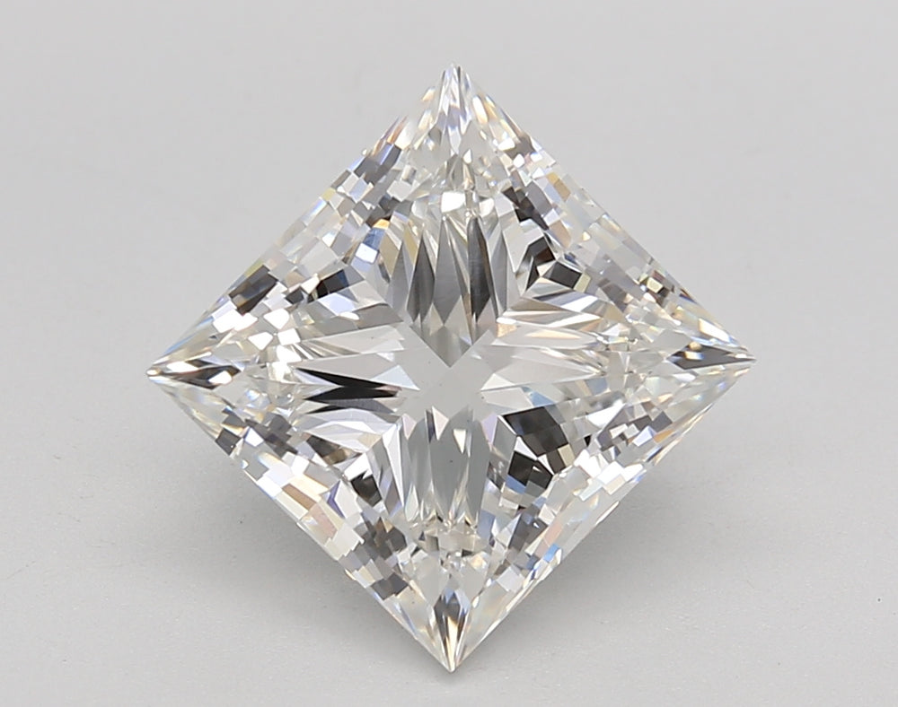 4.0 Carat Princess Lab Diamond with  Cut Diamond in 14KT  view 1
