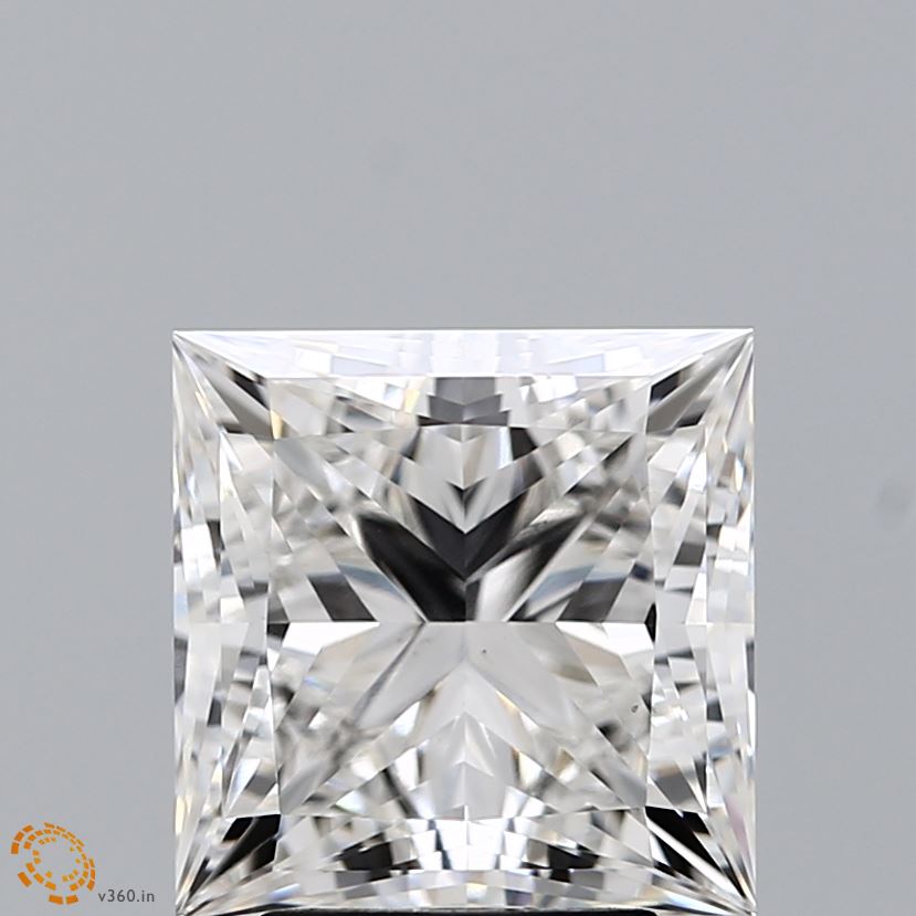 4.0 Carat Princess Lab Diamond with  Cut Diamond in 14KT  view 1
