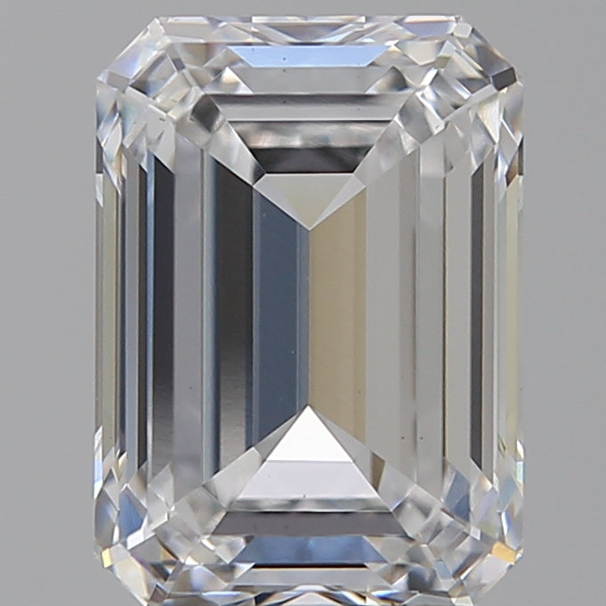 3.08 Carat Emerald Lab Diamond with  Cut Diamond in 14KT  view 1
