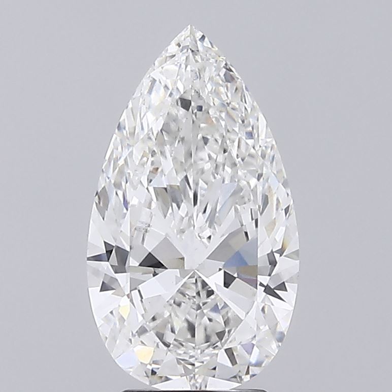 3.25 Carat Pear Lab Diamond with  Cut Diamond in 14KT  view 1
