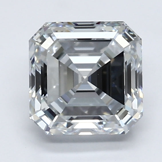 2.0 Carat Asscher Lab Diamond with  Cut Diamond in 14KT  view 1
