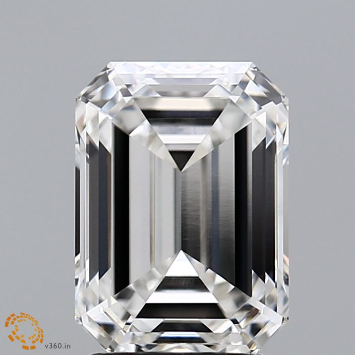 2.65 Carat Emerald Lab Diamond with  Cut Diamond in 14KT  view 1
