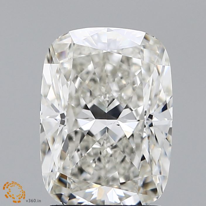 2.53 Carat Cushion Lab Diamond with  Cut Diamond in 14KT  view 1
