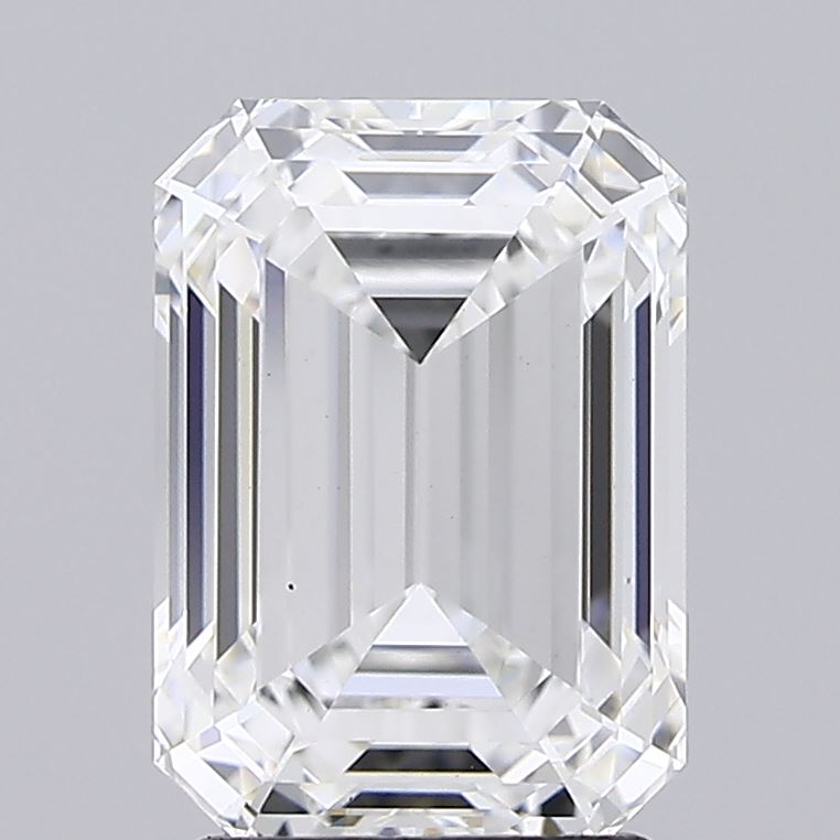 2.8 Carat Emerald Lab Diamond with  Cut Diamond in 14KT  view 1
