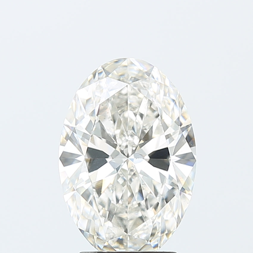3.08 Carat Oval Lab Diamond with  Cut Diamond in 14KT  view 1

