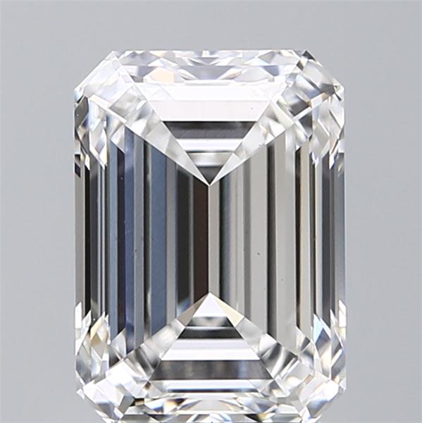 3.84 Carat Emerald Lab Diamond with  Cut Diamond in 14KT  view 1
