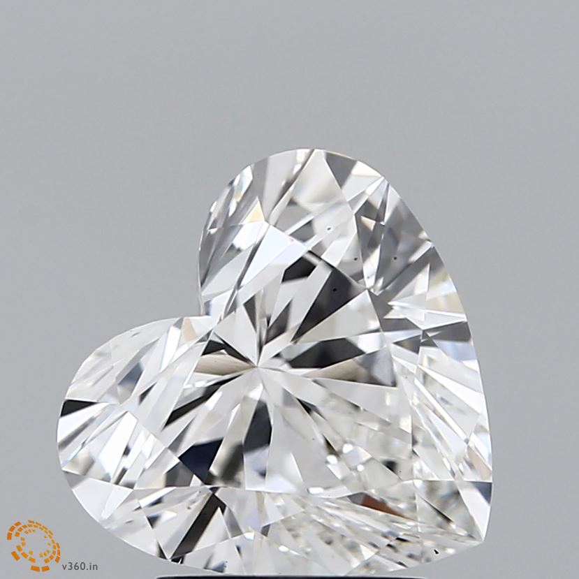 2.8 Carat Heart Lab Diamond with  Cut Diamond in 14KT  view 1
