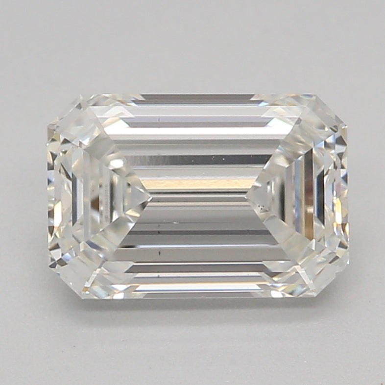 1.01 Carat Emerald Lab Diamond with  Cut Diamond in 14KT  view 1
