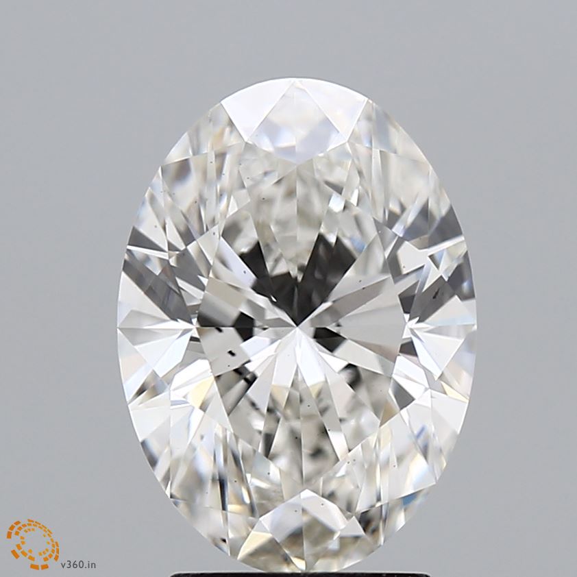 3.0 Carat Oval Lab Diamond with  Cut Diamond in 14KT  view 1
