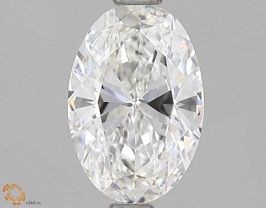 1.01 Carat Oval Lab Diamond with  Cut Diamond in 14KT  view 1
