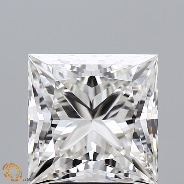 3.06 Carat Princess Lab Diamond with  Cut Diamond in 14KT  view 1
