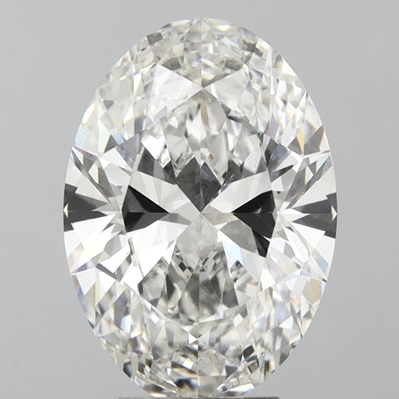 5.26 Carat Oval Lab Diamond with  Cut Diamond in 14KT  view 1

