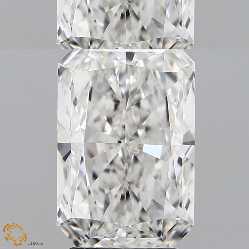 3.09 Carat Radiant Lab Diamond with  Cut Diamond in 14KT  view 1
