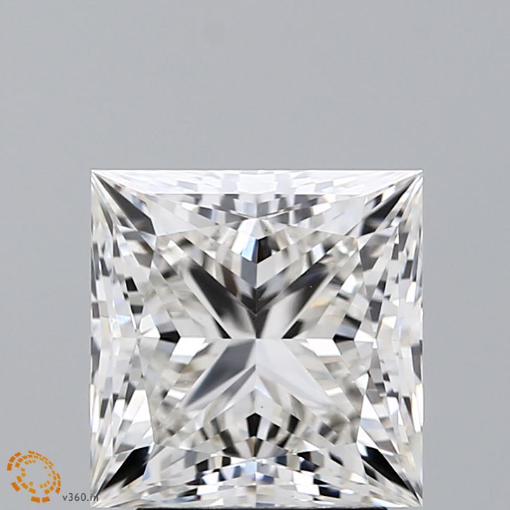 3.09 Carat Princess Lab Diamond with  Cut Diamond in 14KT  view 1
