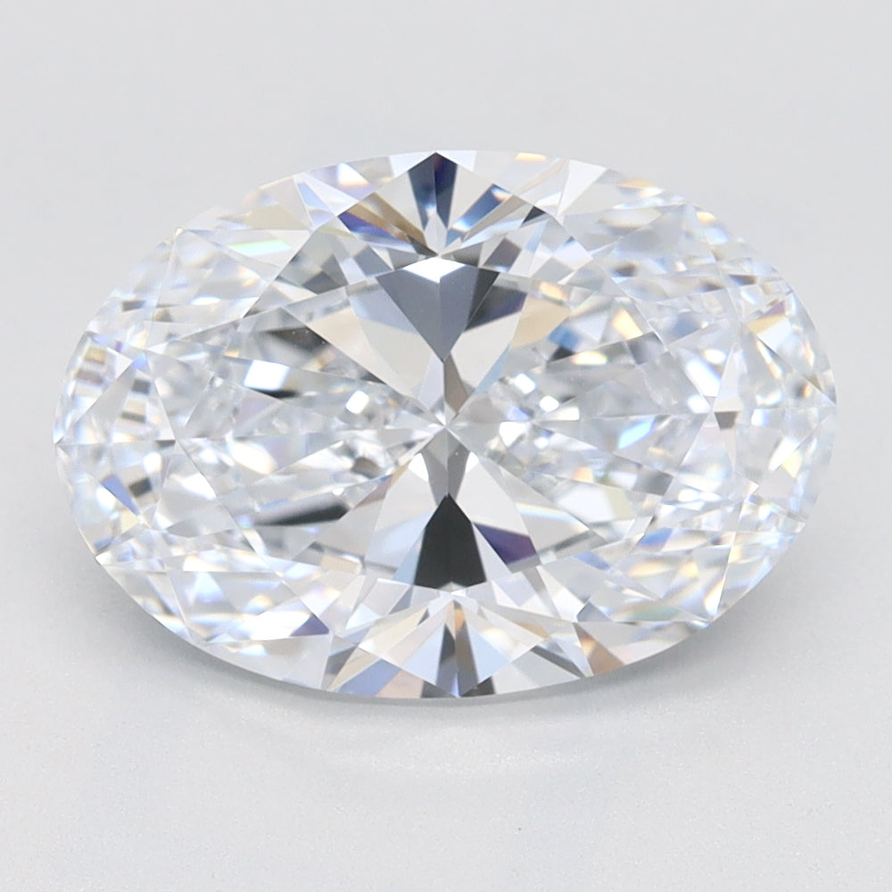 2.86 Carat Oval Lab Diamond with  Cut Diamond in 14KT  view 1

