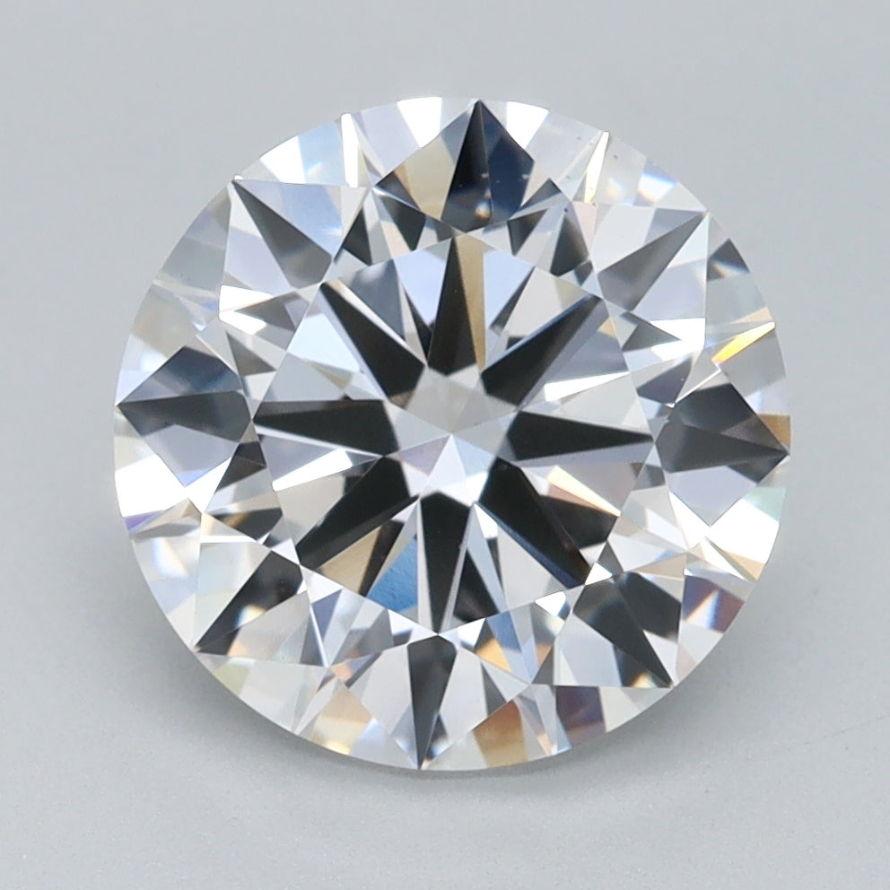 3.26 Carat Round Lab Diamond with  Cut Diamond in 14KT  view 1
