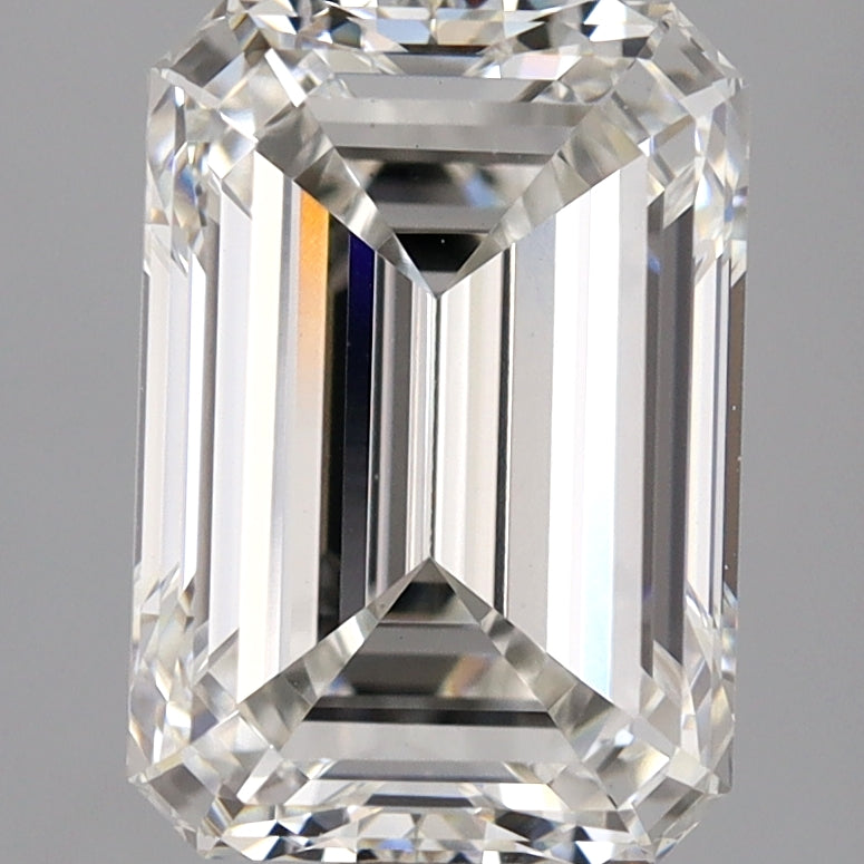 3.3 Carat Emerald Lab Diamond with  Cut Diamond in 14KT  view 1
