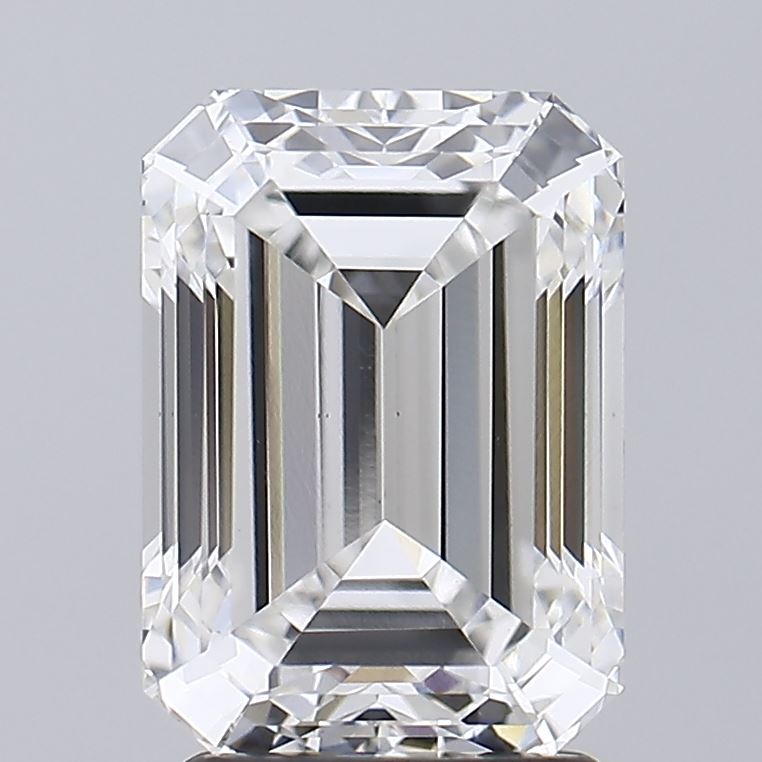 2.91 Carat Emerald Lab Diamond with  Cut Diamond in 14KT  view 1
