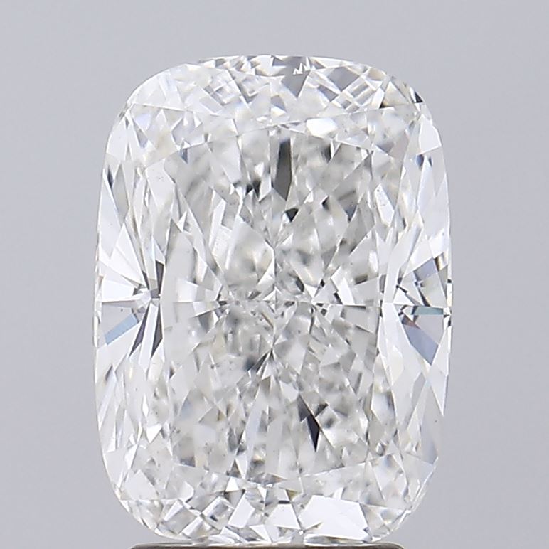 3.25 Carat Cushion Lab Diamond with  Cut Diamond in 14KT  view 1
