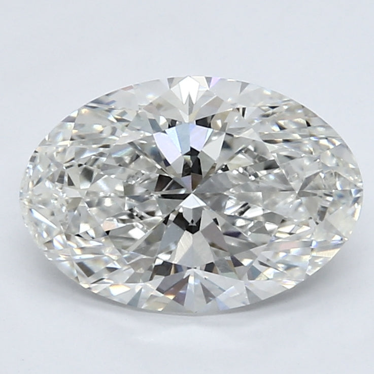 3.05 Carat Oval Lab Diamond with  Cut Diamond in 14KT  view 1
