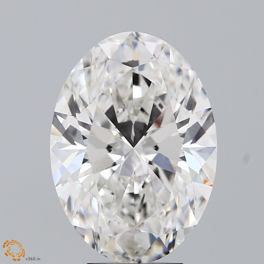 4.7 Carat Oval Lab Diamond with  Cut Diamond in 14KT  view 1
