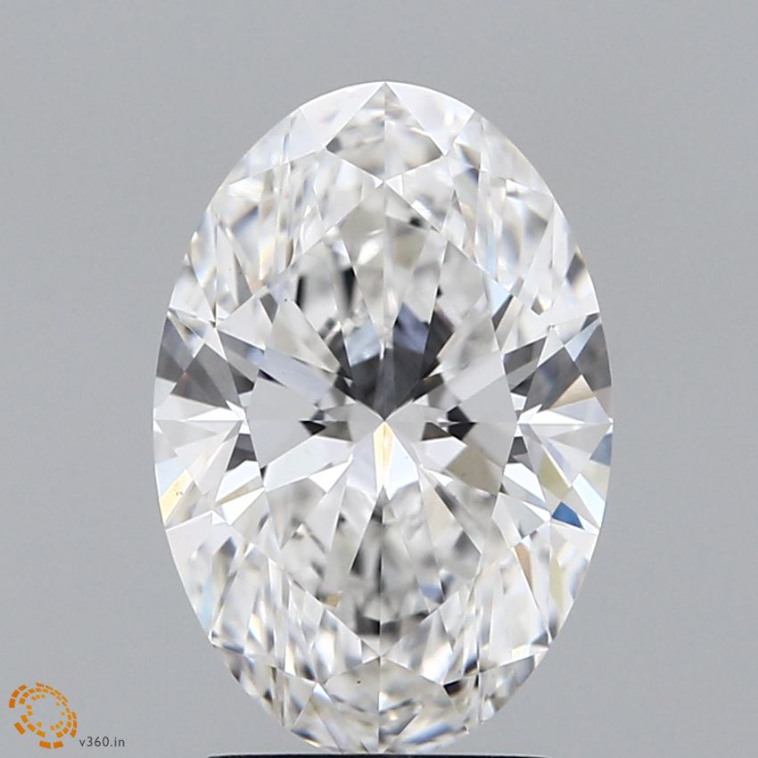 2.71 Carat Oval Lab Diamond with  Cut Diamond in 14KT  view 1
