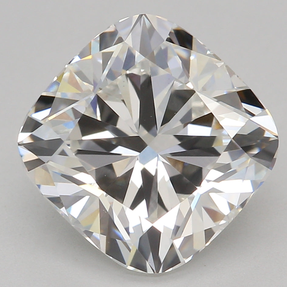 2.95 Carat Cushion Lab Diamond with  Cut Diamond in 14KT  view 1
