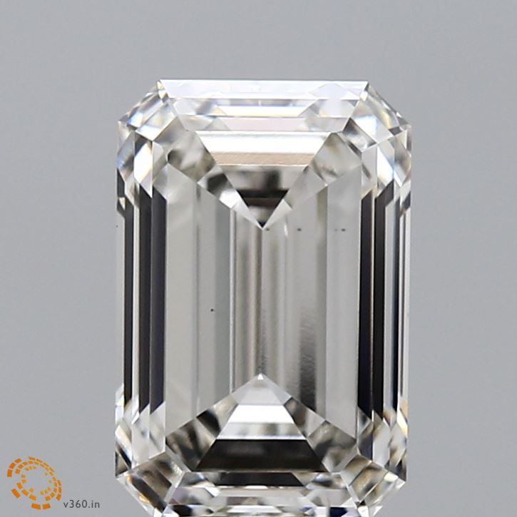 2.72 Carat Emerald Lab Diamond with  Cut Diamond in 14KT  view 1
