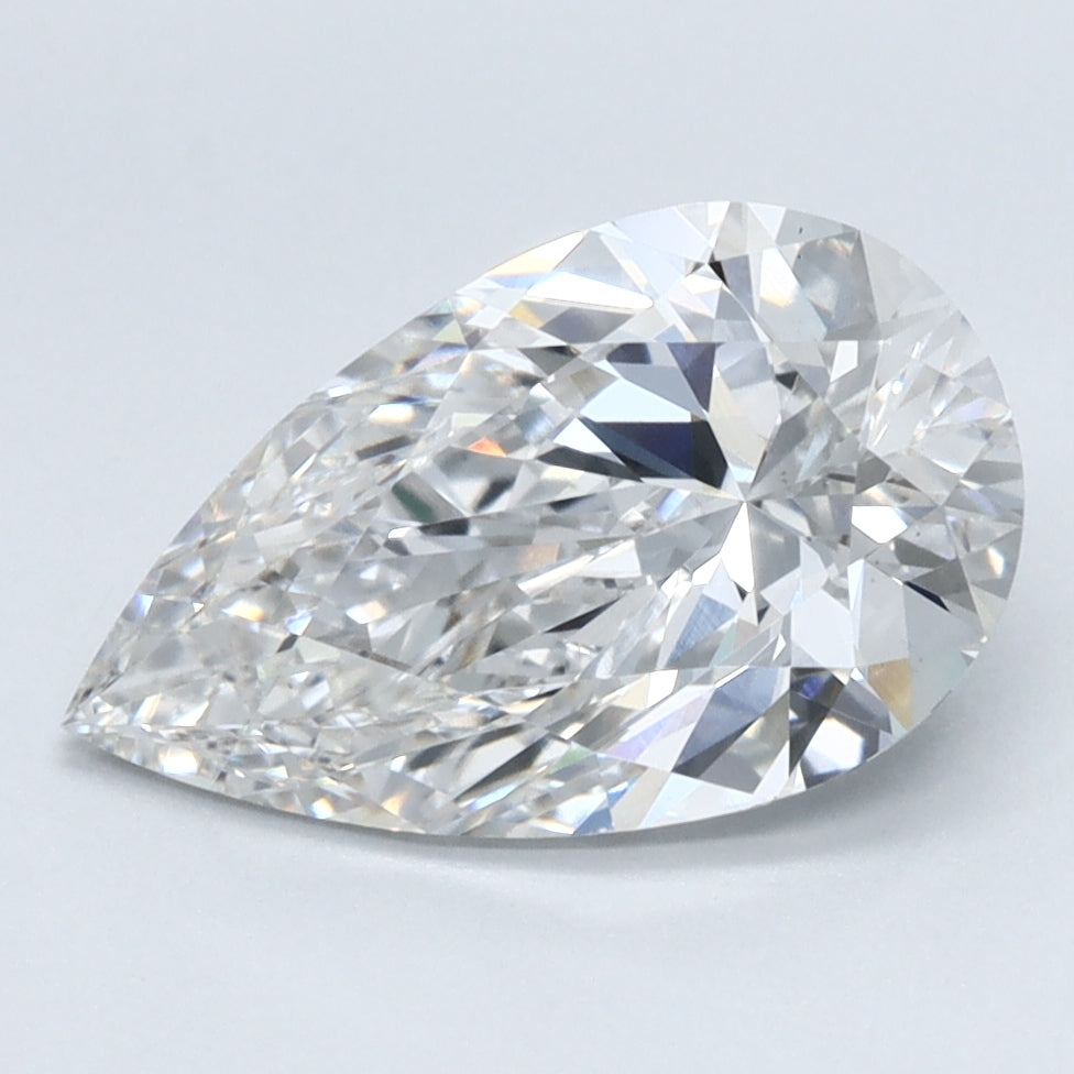 2.29 Carat Pear Lab Diamond with  Cut Diamond in 14KT  view 1
