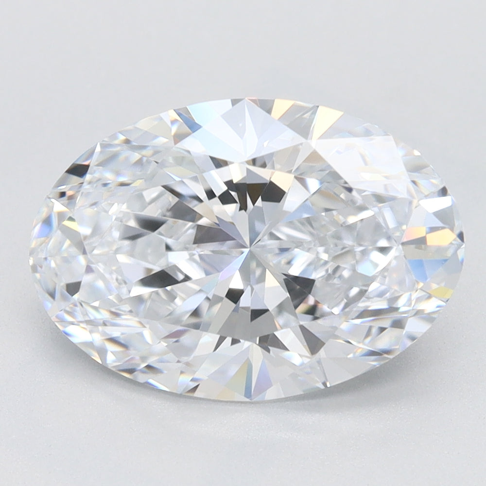 2.98 Carat Oval Lab Diamond with  Cut Diamond in 14KT  view 1
