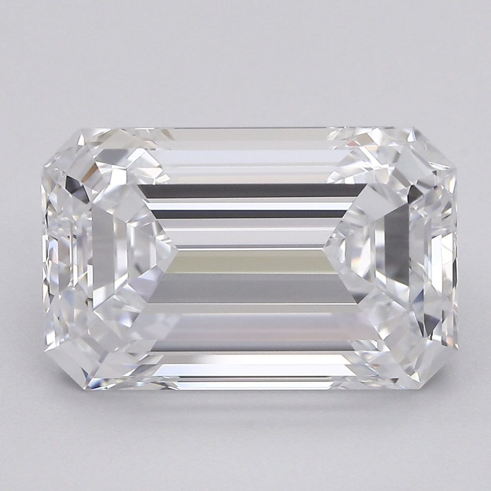 3.3 Carat Emerald Lab Diamond with  Cut Diamond in 14KT  view 1
