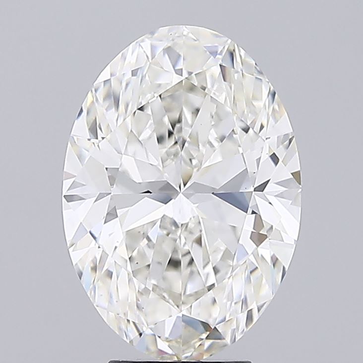 5.13 Carat Oval Lab Diamond with  Cut Diamond in 14KT  view 1
