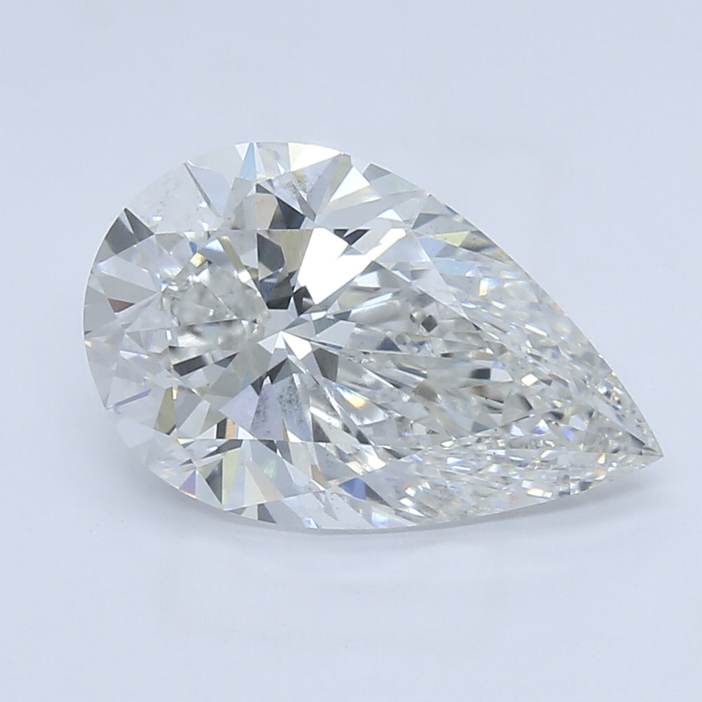 4.54 Carat Pear Lab Diamond with  Cut Diamond in 14KT  view 1
