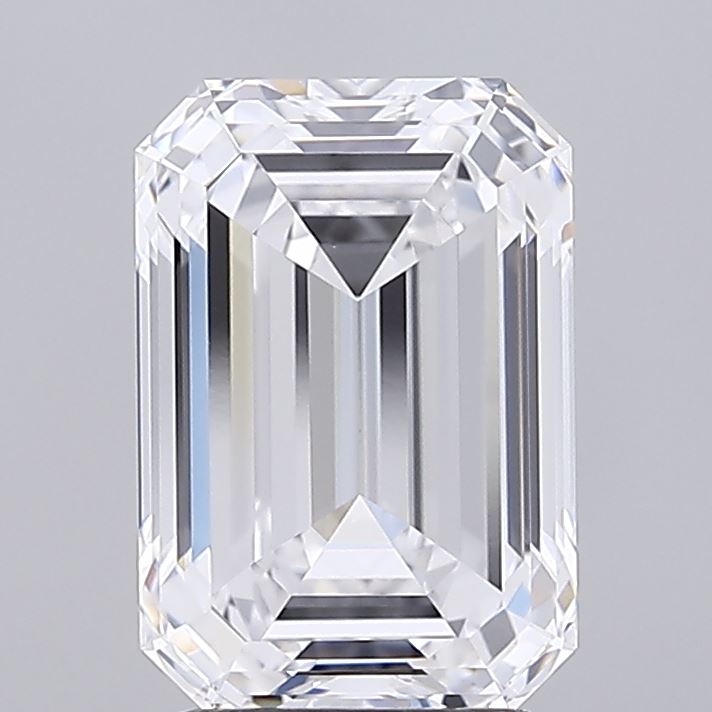 2.91 Carat Emerald Lab Diamond with  Cut Diamond in 14KT  view 1
