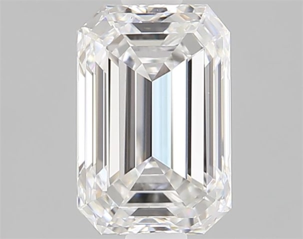 2.91 Carat Emerald Lab Diamond with  Cut Diamond in 14KT  view 1
