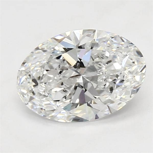 1.5 Carat Oval Lab Diamond with  Cut Diamond in 14KT  view 1
