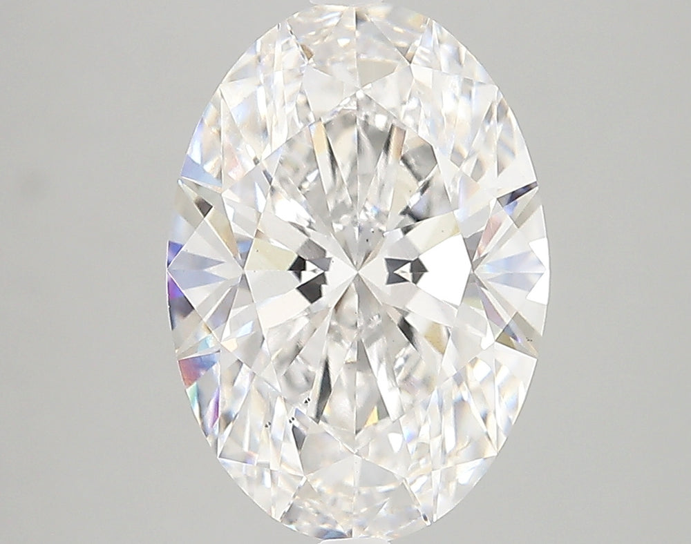 4.07 Carat Oval Lab Diamond with  Cut Diamond in 14KT  view 1
