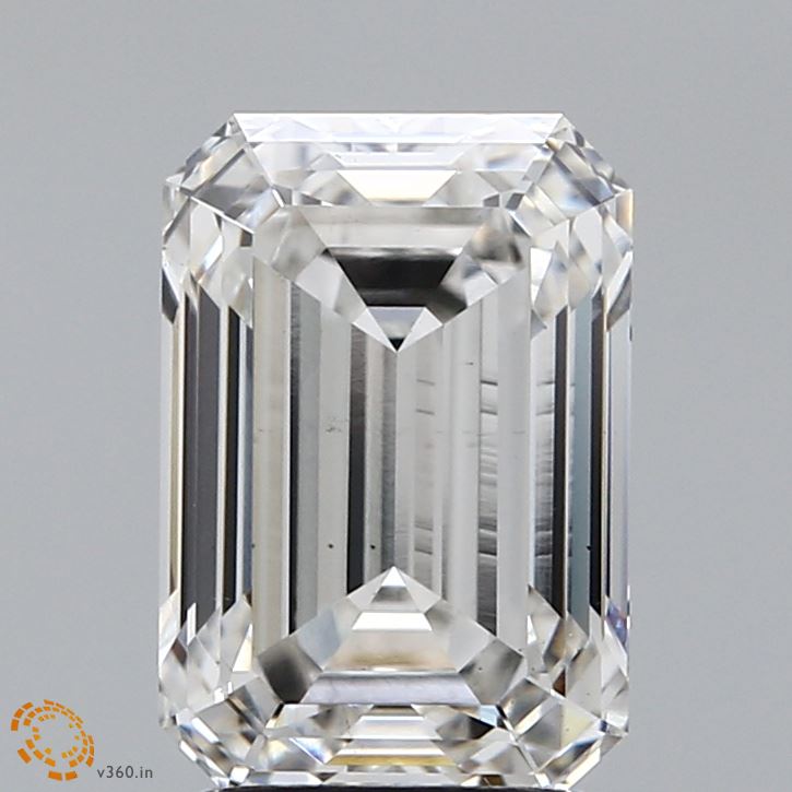 2.81 Carat Emerald Lab Diamond with  Cut Diamond in 14KT  view 1
