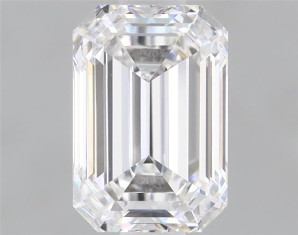 3.59 Carat Emerald Lab Diamond with  Cut Diamond in 14KT  view 1
