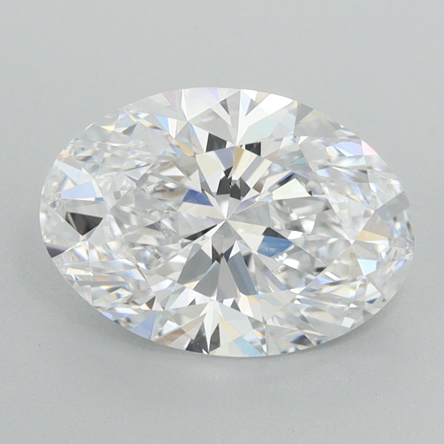 2.0 Carat Oval Lab Diamond with  Cut Diamond in 14KT  view 1
