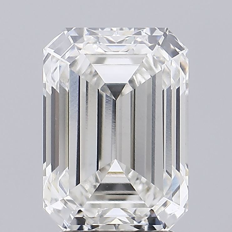 3.29 Carat Emerald Lab Diamond with  Cut Diamond in 14KT  view 1
