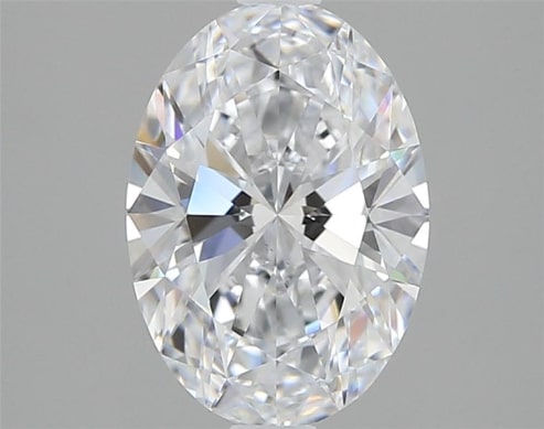 1.36 Carat Oval Lab Diamond with  Cut Diamond in 14KT  view 1
