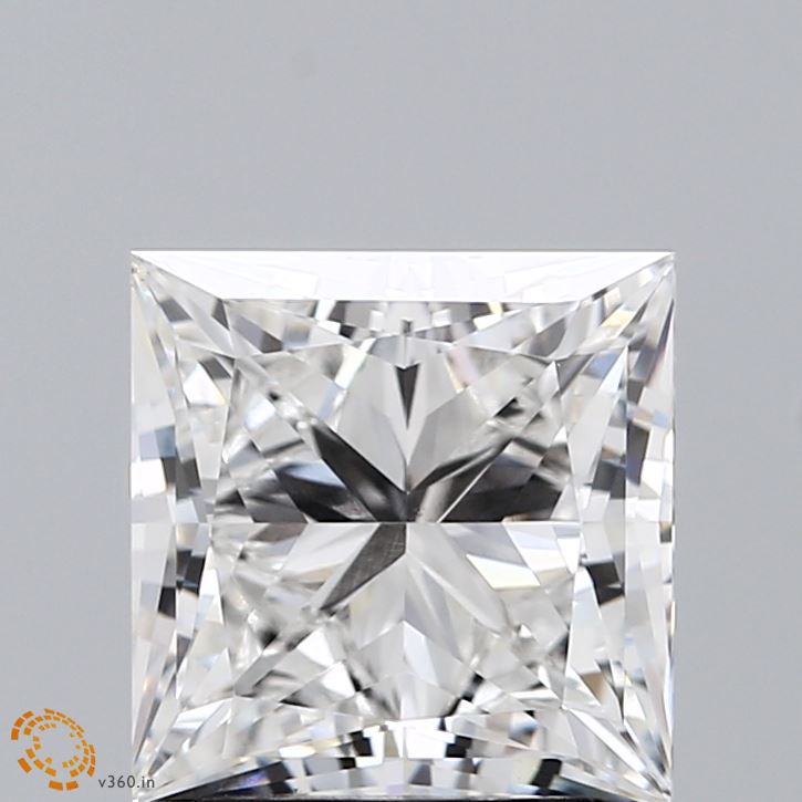 3.29 Carat Princess Lab Diamond with  Cut Diamond in 14KT  view 1
