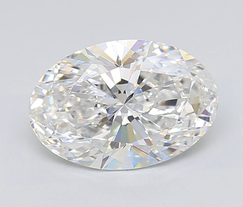 3.37 Carat Oval Lab Diamond with  Cut Diamond in 14KT  view 1
