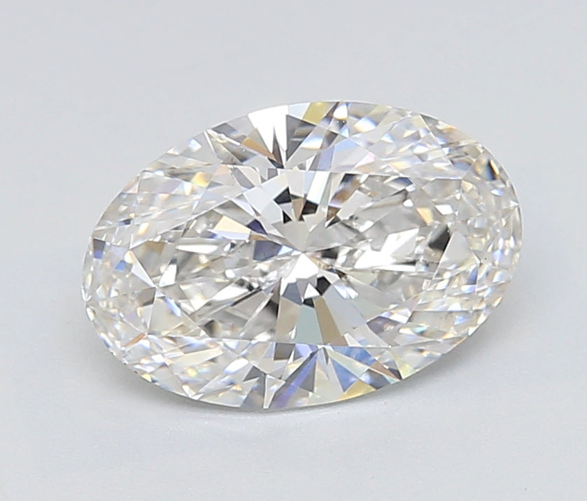 3.06 Carat Oval Lab Diamond with  Cut Diamond in 14KT  view 1
