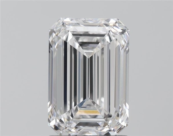 3.03 Carat Emerald Lab Diamond with  Cut Diamond in 14KT  view 1
