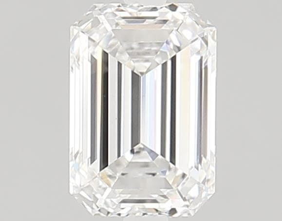 3.02 Carat Emerald Lab Diamond with  Cut Diamond in 14KT  view 1
