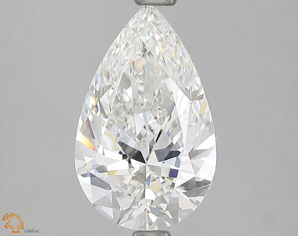 2.02 Carat Pear Lab Diamond with  Cut Diamond in 14KT  view 1
